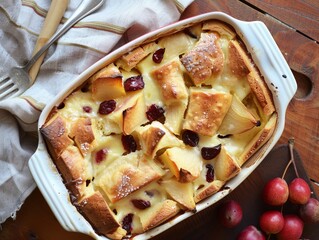 Pear and Dried Cranberry Bread Pudding Casserole: A Delicious AR 4:3 Breakfast