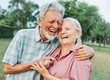 © Lumos sp - woman man senior couple happy retirement together elderly active vitality park fun smiling love old nature wife happiness mature hug park outdoor