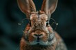 © anatolir - Charming closeup of a rabbit donning round spectacles, exuding a scholarly vibe
