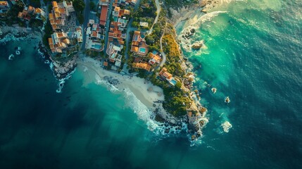 Wall Mural - Aerial view of the coast of Mexico