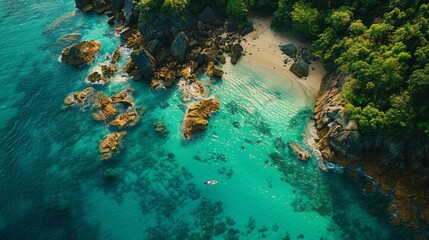 Wall Mural - Aerial view of the coast of Thailand