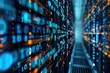 © anatolir - Vibrant image of a server room with a flowing digital binary code