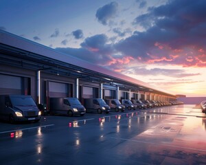 Electric vehicle fleet charging with renewable energy at logistics center for sustainable transport