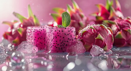 Wall Mural - Dragon Fruit in Ice