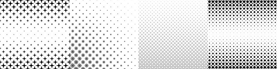 Monochrome geometrical pattern collection
