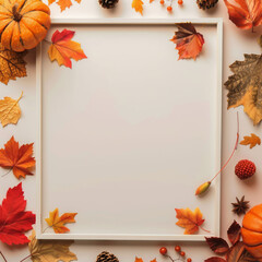 Wall Mural - White Frame Surrounded by Fall Foliage