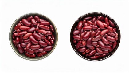 Wall Mural - bowl of dry red beans isolated on transparent background top view