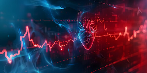 Sticker - Visualize Hearts Electrical Activity Over Time Period Update Cardiogram Banner. Concept Cardiogram Visualization, Heart's Electrical Activity, Time Period, Banner Design, Update Cardiology