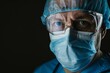 © anatolir - Highdetail portrait of a medical professional with intense gaze, wearing protective gear