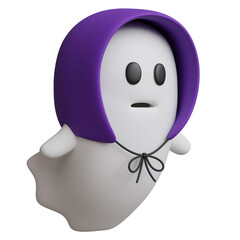 Wall Mural - 3d render of halloween ghost wearing a headscarf