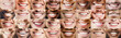 © Prostock-studio - Panoramic collage of multiracial toothy people smiles, oral care and stomatology concept
