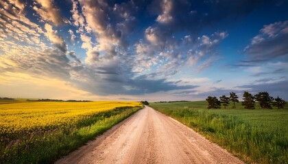 Wall Mural - beautiful sky with country road