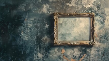 Wall Mural - Vintage frame with empty space on shadow border background Texture of blank background in abstract frame