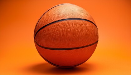 close up shot of orange basketball the background is orange