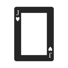 Fototapete - Jack of hearts playing card border or frame in black silhouette vector
