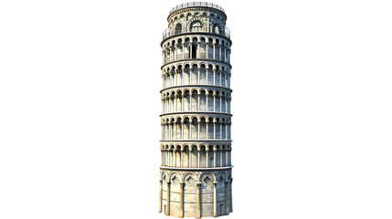 Wall Mural - Leaning tower of Pisa in Tuscany, Italy landmark isolated on transparent background, png file