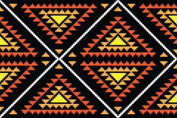 Wall Mural - Fabric tribal pattern style. Geometric ethnic seamless pattern traditional. Aztec ethnic ornament print. Design for background, fabric, clothing, carpet, textile, 