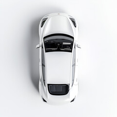 Wall Mural - White car seen from above