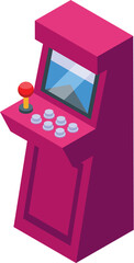 Wall Mural - Pink arcade game cabinet with joystick and buttons, bringing back the nostalgia of classic gaming