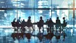 © Ariep - Silhouettes of Business People Meeting in a Modern Office