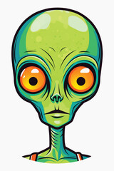 Sticker - Colorful cartoon alien illustration