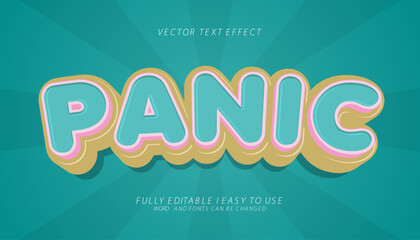 Wall Mural - 3d editable panic text effect, trendy style text effect template