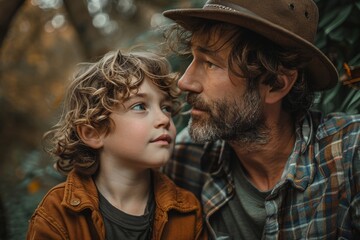 father son family man child conversation talking parent boy discussion communication together male togetherness bonding care lifestyle home childhood talk love, Generative AI