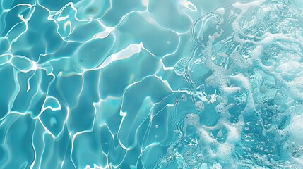 Sticker - Summer Water Wave Splash Pool Background.pastel blue