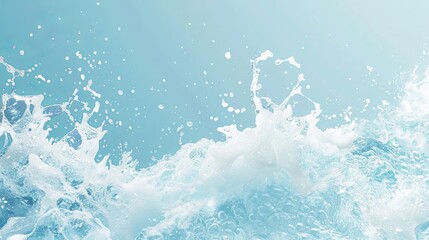 Sticker - Summer Water Wave Splash Pool Background.pastel blue