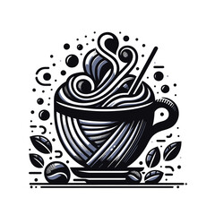 Wall Mural - cup of coffee Abstract paint vector Artwork