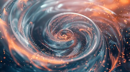 Wall Mural - abstract swirling spiral rotating with sparkling light digital movement pattern background for futur