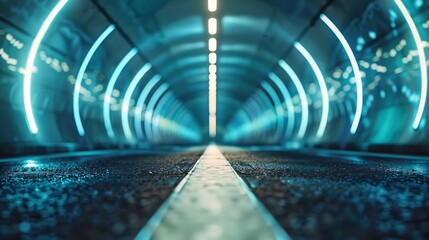 Poster - Very long tunnel pedestrian crossing : Generative AI