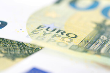 Wall Mural - Close-up of many euro banknotes