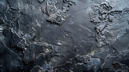 Fototapete - Texture of black polished concrete background Dark old wallpaper with cement texture Nature wall concept surface mockup Empty rough cement wall or floor background Top view close up co : Generative AI
