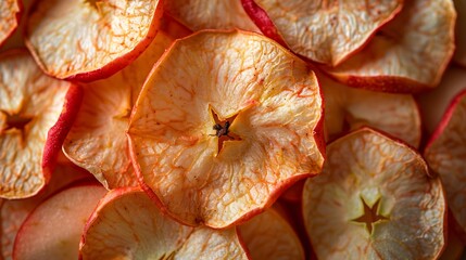 Wall Mural - Dried apple slices apple chips dried fruits healthy alternative fast food : Generative AI