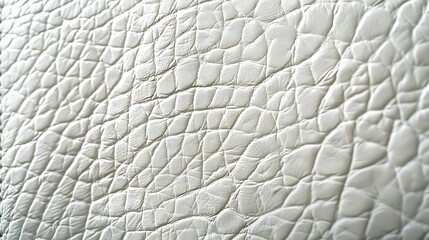 Fototapete - Closeup artificial leather white colour for texture background  top view : Generative AI