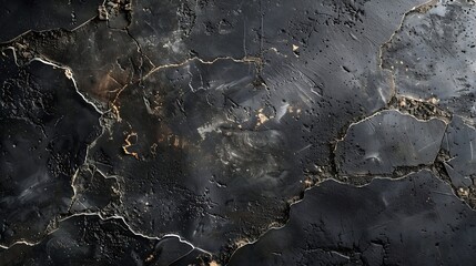 Fototapete - Texture of black polished concrete background Dark old wallpaper with cement texture Nature wall concept surface mockup Empty rough cement wall or floor background Top view close up co : Generative AI