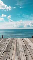 Wall Mural -  Wooden deck at the seaside