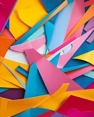 Wall Mural - a colorful collage of paper cutouts with a chaotic and disorganized appearance. the image seems to b