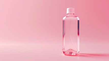 Wall Mural - transparent bottle with transparent gel on pink background