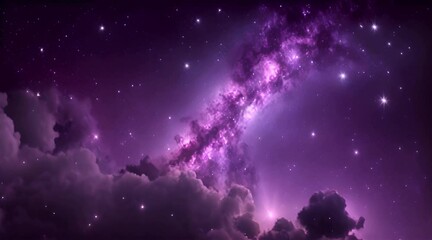 Wall Mural - Space travel to abstract alien pink blue nebula milky way in deep space wiht many space rocks cinematic abstract for sci fi background. 4K 3D seamless loop Sci Fi Space flight to glow energy gas dust