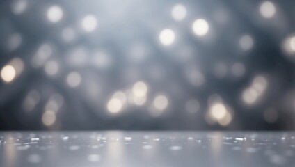 Abstract grey light bokeh background in blurred defocused style for elegant designs.