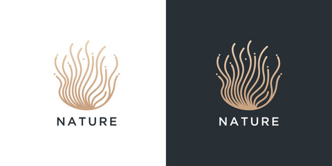 Coral Seaweed vector logo design inspiration