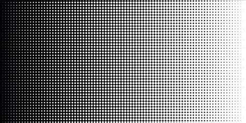 Wall Mural - Dot white black pattern gradient texture background. Abstract pop art halftone and retro style.