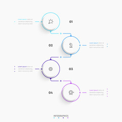 Wall Mural - vector infographic label design template with icons and 4 options or steps. can be used for process 