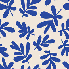 Wall Mural - Seamless pattern with blue branches