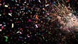 © Copi - Confetti and fireworks burst against a dark night sky.