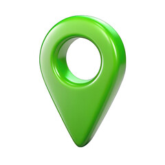 Wall Mural - green location icon 3d isolated on transparent background