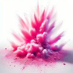 Canvas Print - 17 1. Neon pink chalk piece exploding into a cloud of shimmering