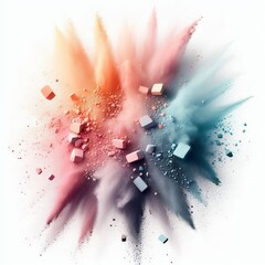 Canvas Print - 18 9. Ombre chalk pieces and dust flying, blending together seam